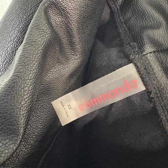 Commando Faux Leather Jogger Pants Womens XS Black Pull On Elastic Waist Pockets - Picture 4 of 8
